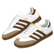 Adidas samba shoes white brown sticker