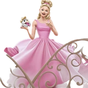blonde girl in pink dress sticker