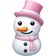 Cute white and light pink snowman sticker