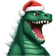 Christmas Godzilla sticker