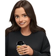 smiling girl with cup sticker