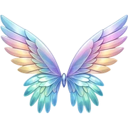 Sparkly glossy Pastel iridescent glass wings  sticker