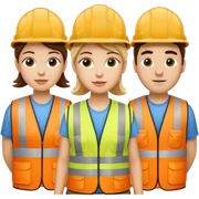 3 construction workers 1 female 2 male sticker