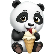 Panda eating ice cream sticker