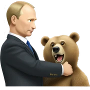 Putin petting a bear  sticker