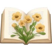 book with neutral flowers sticker