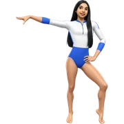 gymnast girl with black hair sticker