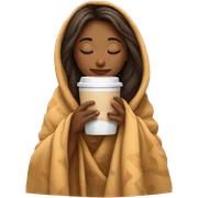 girl inside a blanket sipping coffee eyes closed sticker