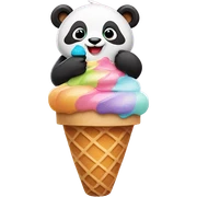 Panda eating ice cream sticker