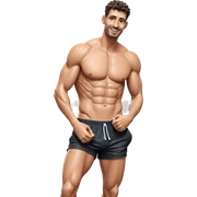 beach day with muscular guy sticker