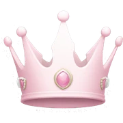White and pastel pink crown sticker