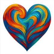 heart with a swirling oil paint effect sticker