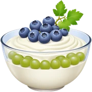 Yogurt bowl with blueberries and green grapes sticker