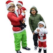 boys in santa hats outdoors sticker