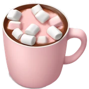 Light Pink mug of hot chocolate with marshmallows  sticker