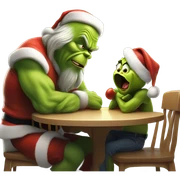 Santa eating the Grinch sticker