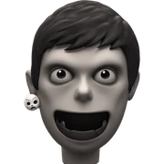monochrome horror boy parody sticker