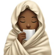 girl inside a blanket sipping coffee eyes closed sticker