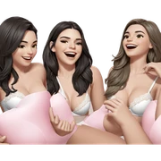 three girls in lingerie smiling sticker