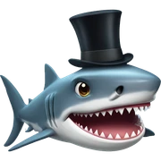 Shark with a top hat sticker