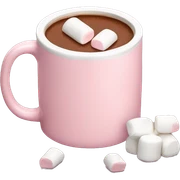 Light Pink mug of hot chocolate with marshmallows  sticker