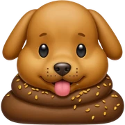 A poop emoji eating dog poop sticker