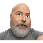 bald man with beard portrait sticker