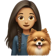 Girl with long hair and pomeranian  sticker