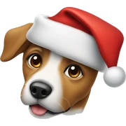 Dog wearing Santa hat sticker