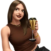 girl with jewelry and cup sticker