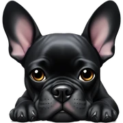 Black Frenchie laying  sticker