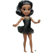 Liddle Kiddle 2010 Palm Beach Swim Suit Barbie Wednesday Addams smiles dancing at my rock. Wearing Long black organza voile filigree backless dress like Morticia wears. sticker