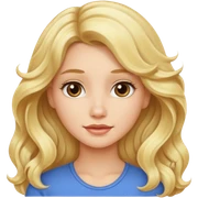 Beautiful blonde wavy long hair girl sticker