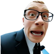 boy in formal suit glasses sticker