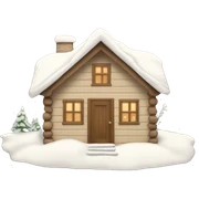 Beige winter cabin with snow sticker