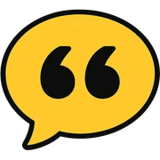 quotes icon in gold and black sticker