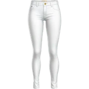 Realistic isolated side view of a pair of white jegging pants.  sticker