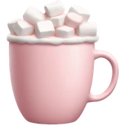 Light Pink mug of hot chocolate with marshmallows  sticker
