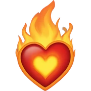 Heart on fire sticker