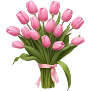 Pink tulips in Bouquet sticker