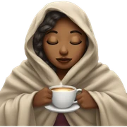 girl inside a blanket sipping coffee eyes closed sticker
