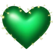 A green heart with cristmas ligths  sticker