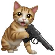 Cat gun sticker
