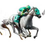 racing horse winning against other horses sticker