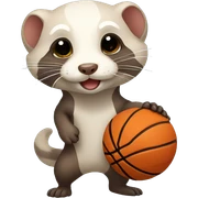 Ferret playing basketball sticker