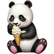 Panda eating ice cream sticker