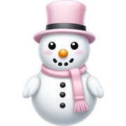 Cute white and light pink snowman sticker