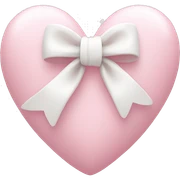 Pastel pink heart with white bow sticker