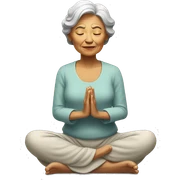 meditating elder lady sticker