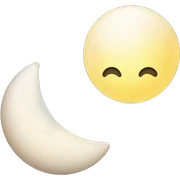 Half moon with clouds sticker